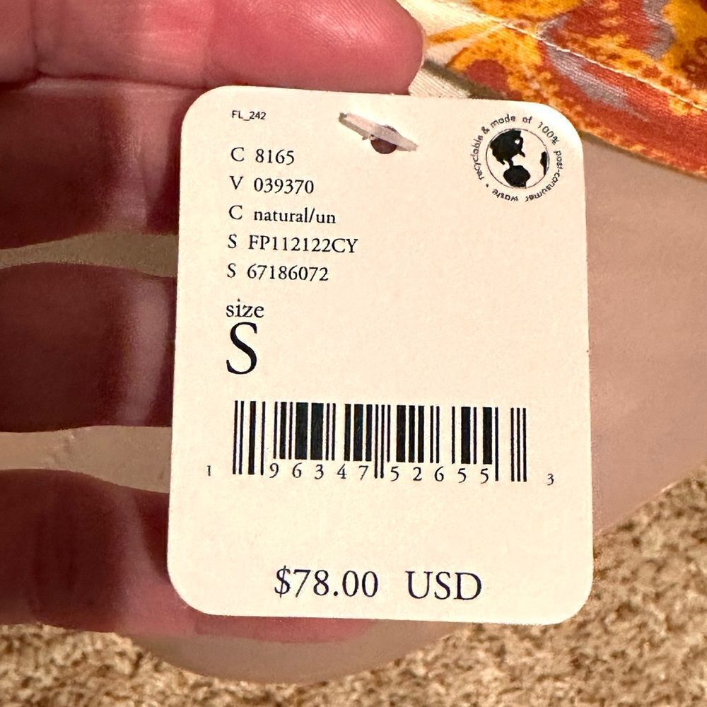 🔴2 for 40🔴Free People Intimately bandeau convertible floral orange purple S. - Picture 15 of 15